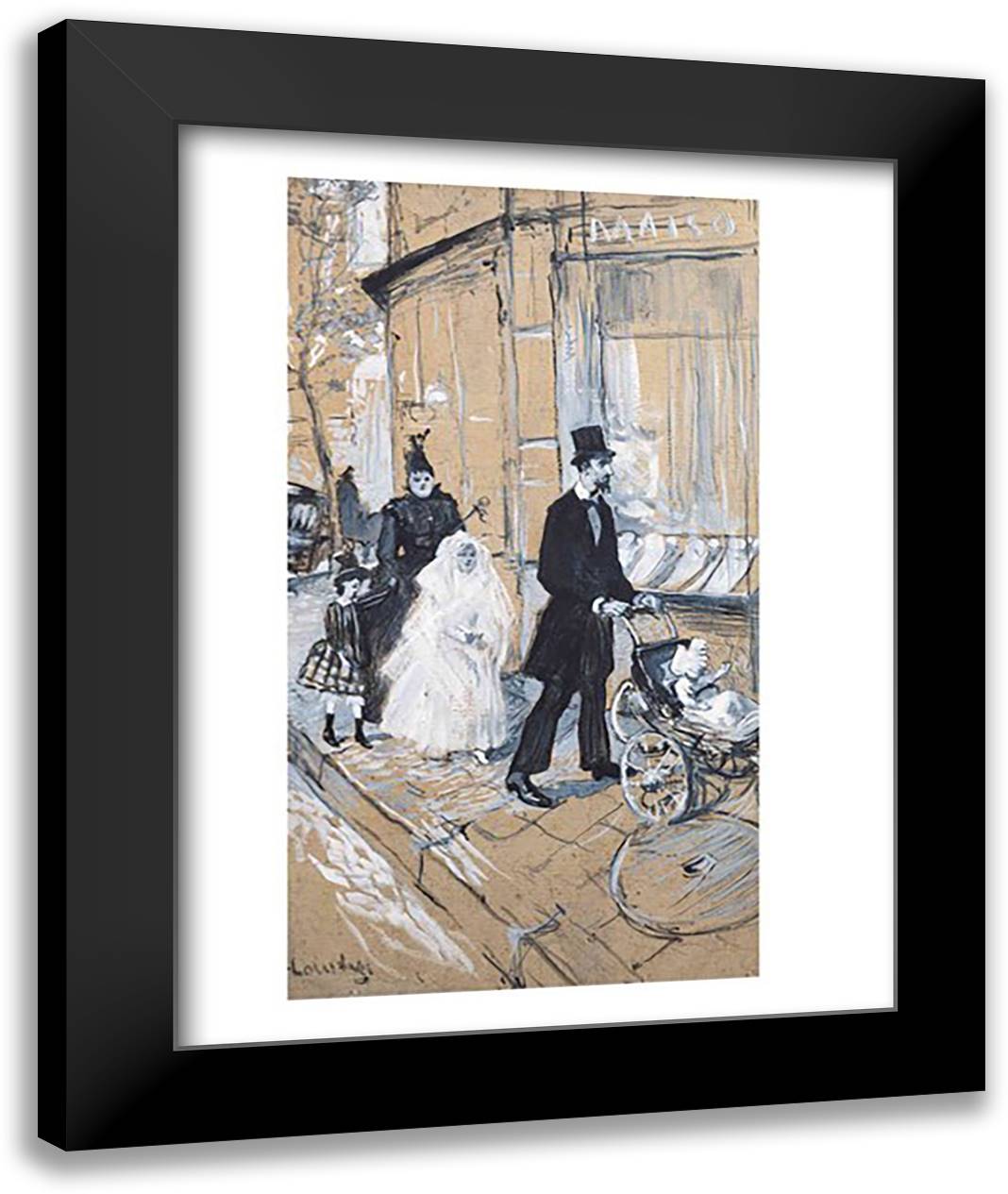 First Communion Day, 1888 22x28 Black Modern Wood Framed Art Print Poster by Toulouse-Lautrec, Henri de