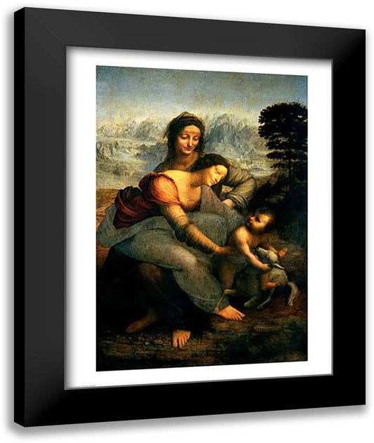 Virgin and Child with St. Anne, c.1510 22x28 Black Modern Wood Framed Art Print Poster by da Vinci, Leonardo