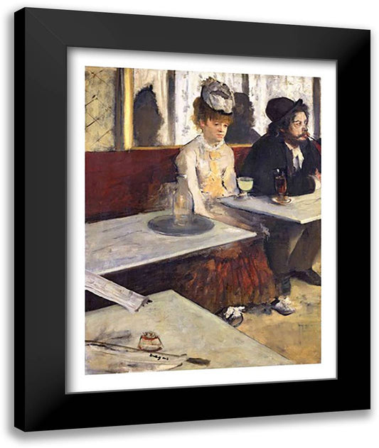The Absinthe 22x28 Black Modern Wood Framed Art Print Poster by Degas, Edgar