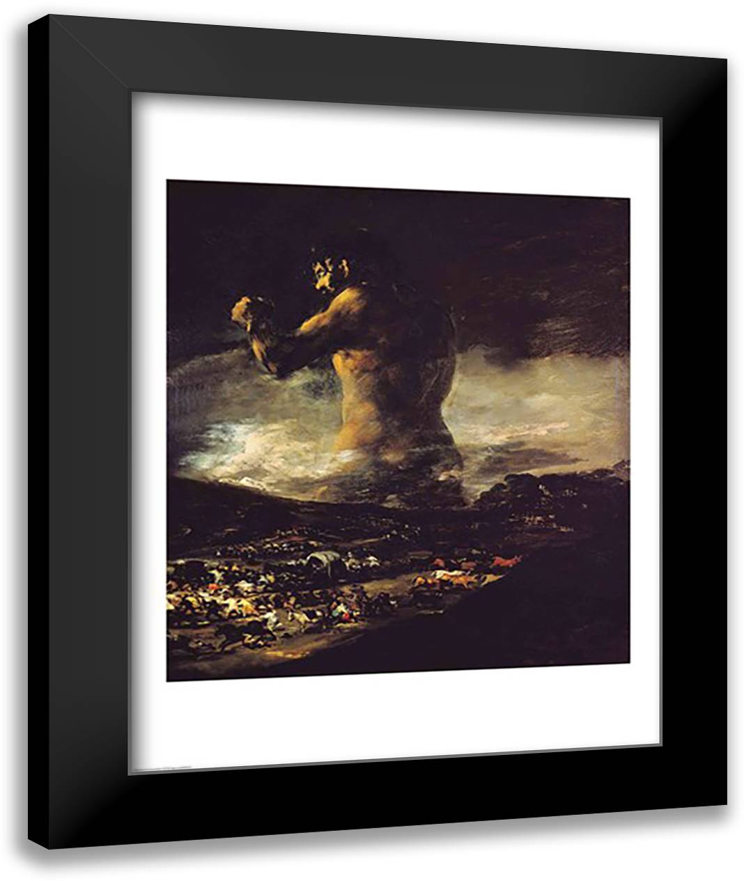 The Colossus, c.1808 22x28 Black Modern Wood Framed Art Print Poster by Goya, Francisco De