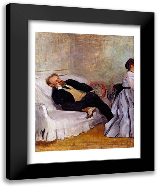 Monsieur and Madame Edouard Manet 22x28 Black Modern Wood Framed Art Print Poster by Degas, Edgar