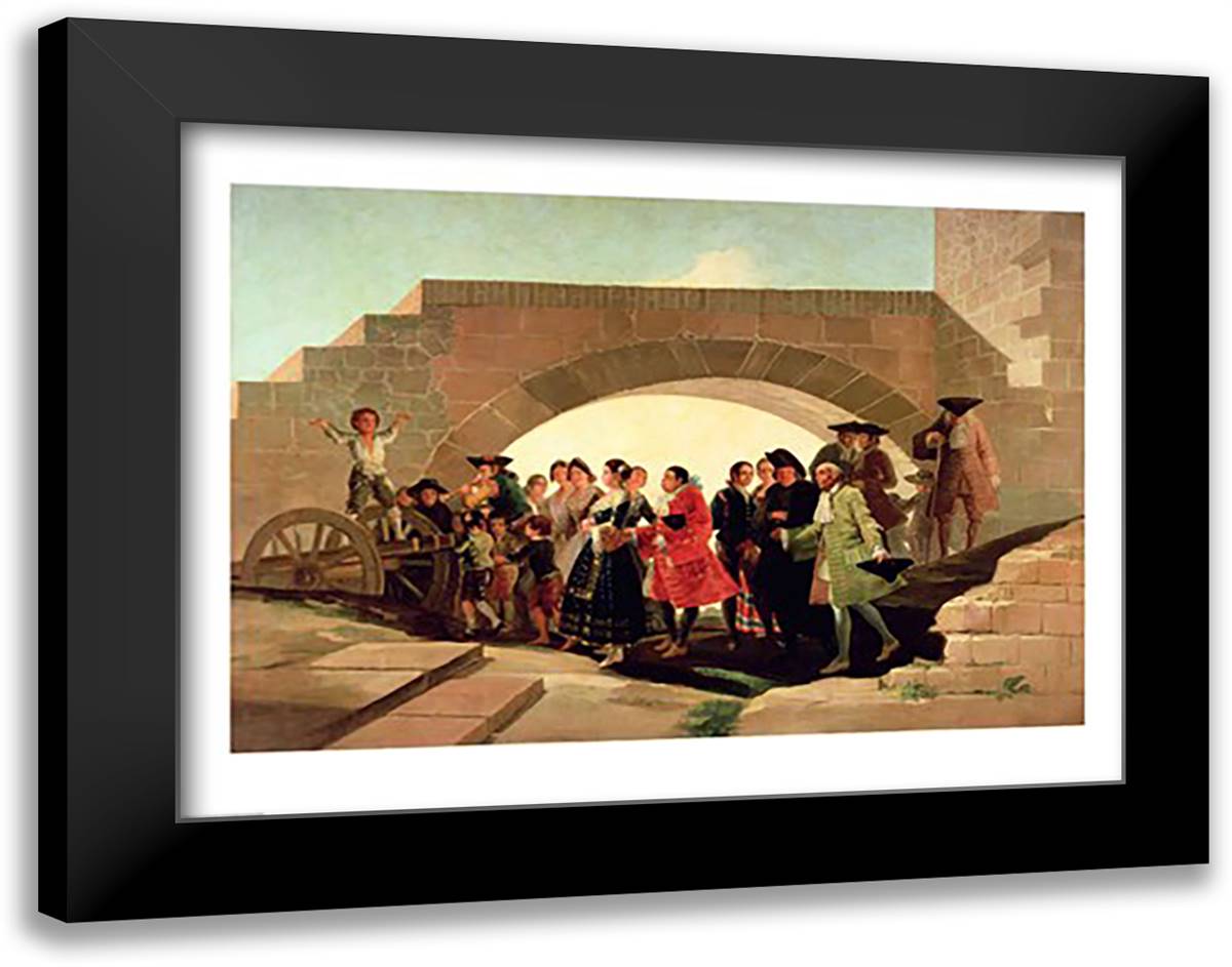 The Wedding 28x22 Black Modern Wood Framed Art Print Poster by Goya, Francisco De