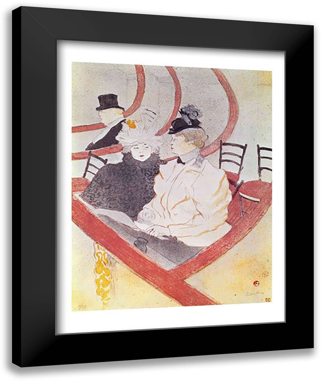 Woman lying on her Back - Lassitude, study for 'Elles', 1896 22x28 Black Modern Wood Framed Art Print Poster by Toulouse-Lautrec, Henri de