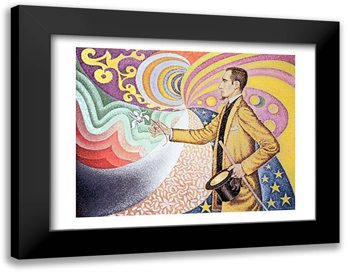 Opus 217 28x22 Black Modern Wood Framed Art Print Poster by Signac, Paul