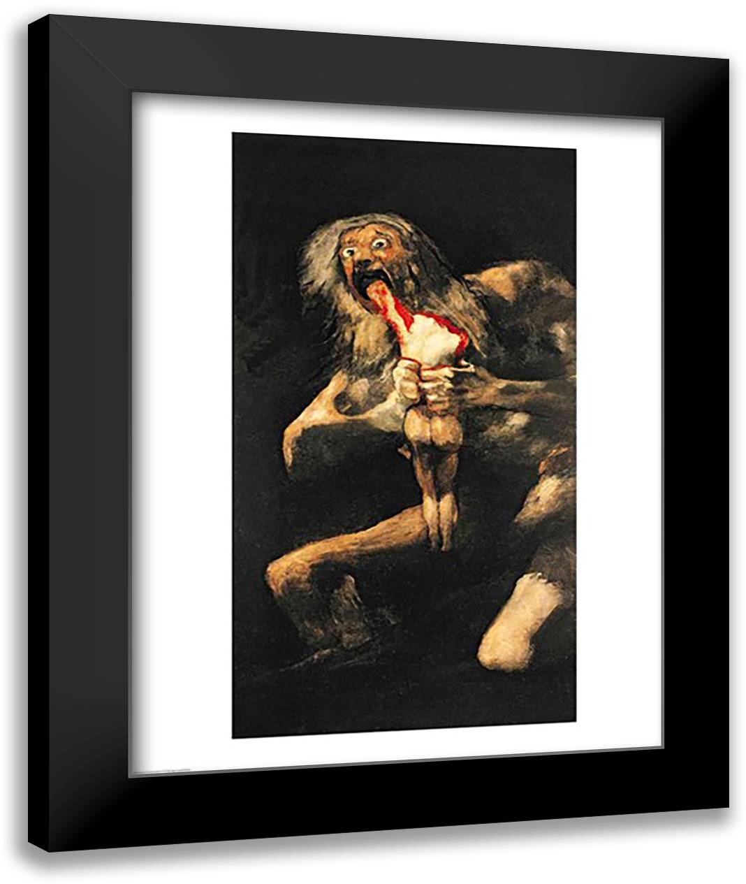 Saturn Devouring one of his Children, 1821-23 22x28 Black Modern Wood Framed Art Print Poster by Goya, Francisco De