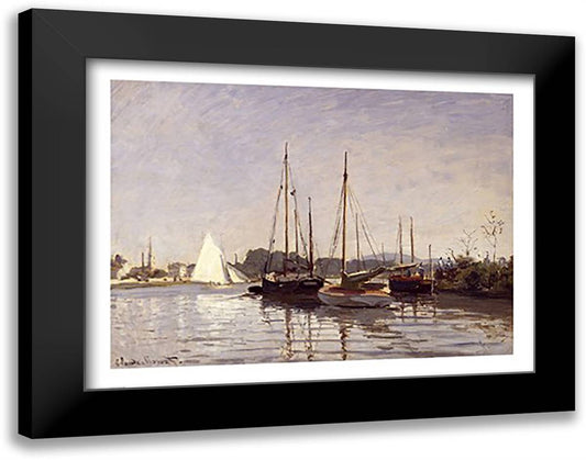 Pleasure Boats, Argenteuil, c.1872-3 28x22 Black Modern Wood Framed Art Print Poster by Monet, Claude