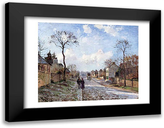 The Road to Louveciennes, 1872 28x22 Black Modern Wood Framed Art Print Poster by Pissarro, Camille