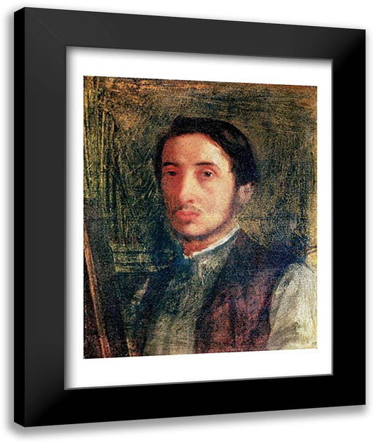 Self Portrait as a Young Man 22x28 Black Modern Wood Framed Art Print Poster by Degas, Edgar