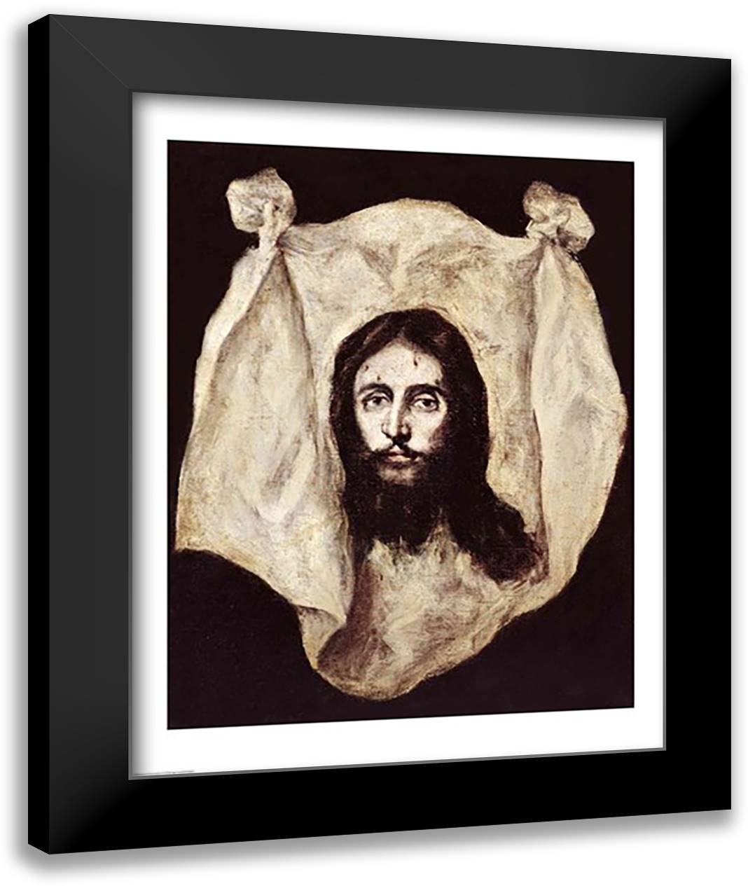 Face of the Christ 22x28 Black Modern Wood Framed Art Print Poster by El Greco