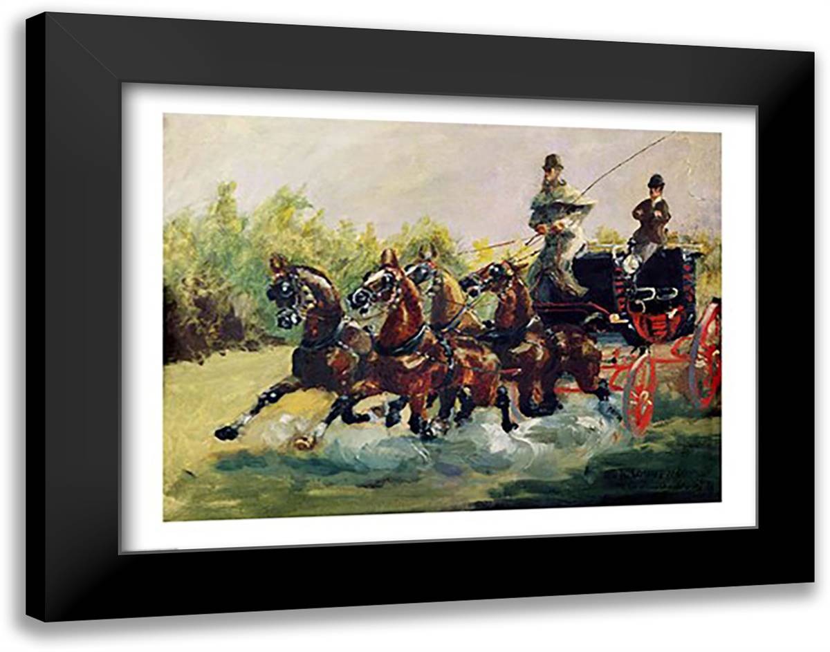 Alphonse de Toulouse-Lautrec-Monfa 28x22 Black Modern Wood Framed Art Print Poster by Toulouse-Lautrec, Henri de