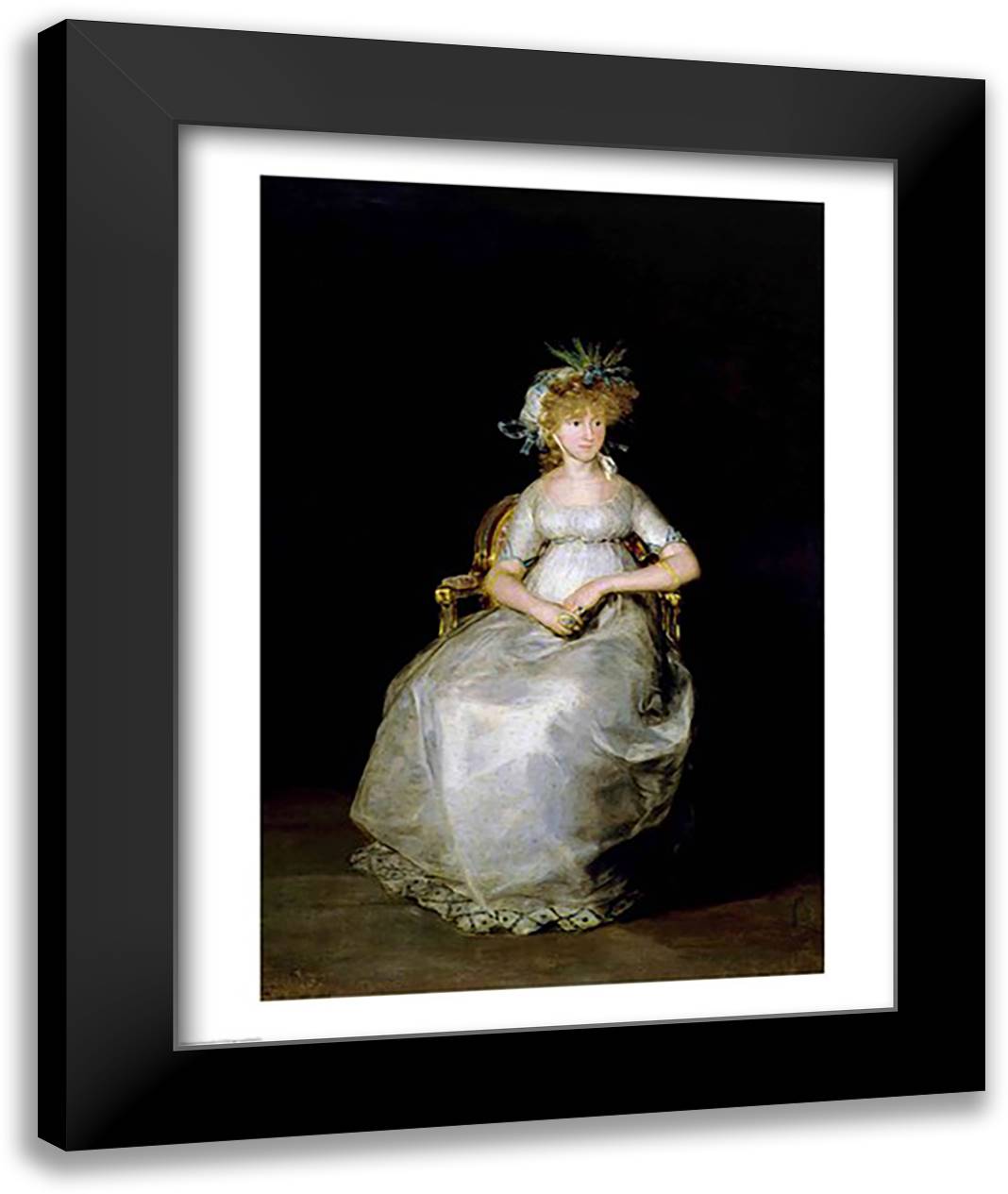 Portrait of Maria Teresa 22x28 Black Modern Wood Framed Art Print Poster by Goya, Francisco De