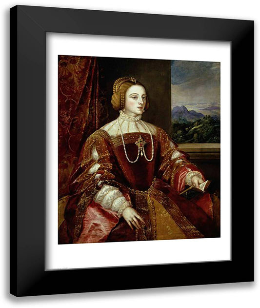 Portrait of the Empress Isabella of Portugal, 1548 22x28 Black Modern Wood Framed Art Print Poster by Titian