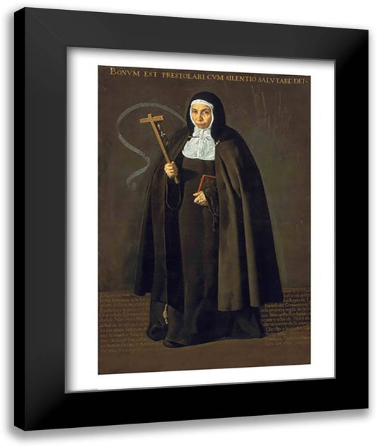 Madre Maria Jeronima de la Fuente, 1620 22x28 Black Modern Wood Framed Art Print Poster by Velazquez, Diego