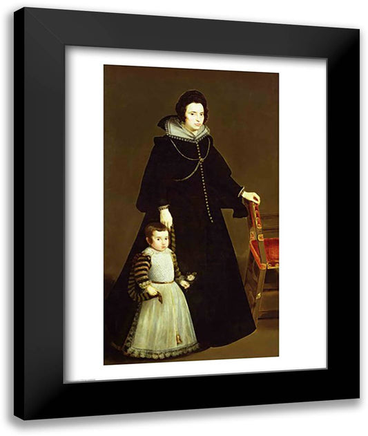 Dona Antonia de Ipenarrieta y Galdo 22x28 Black Modern Wood Framed Art Print Poster by Velazquez, Diego
