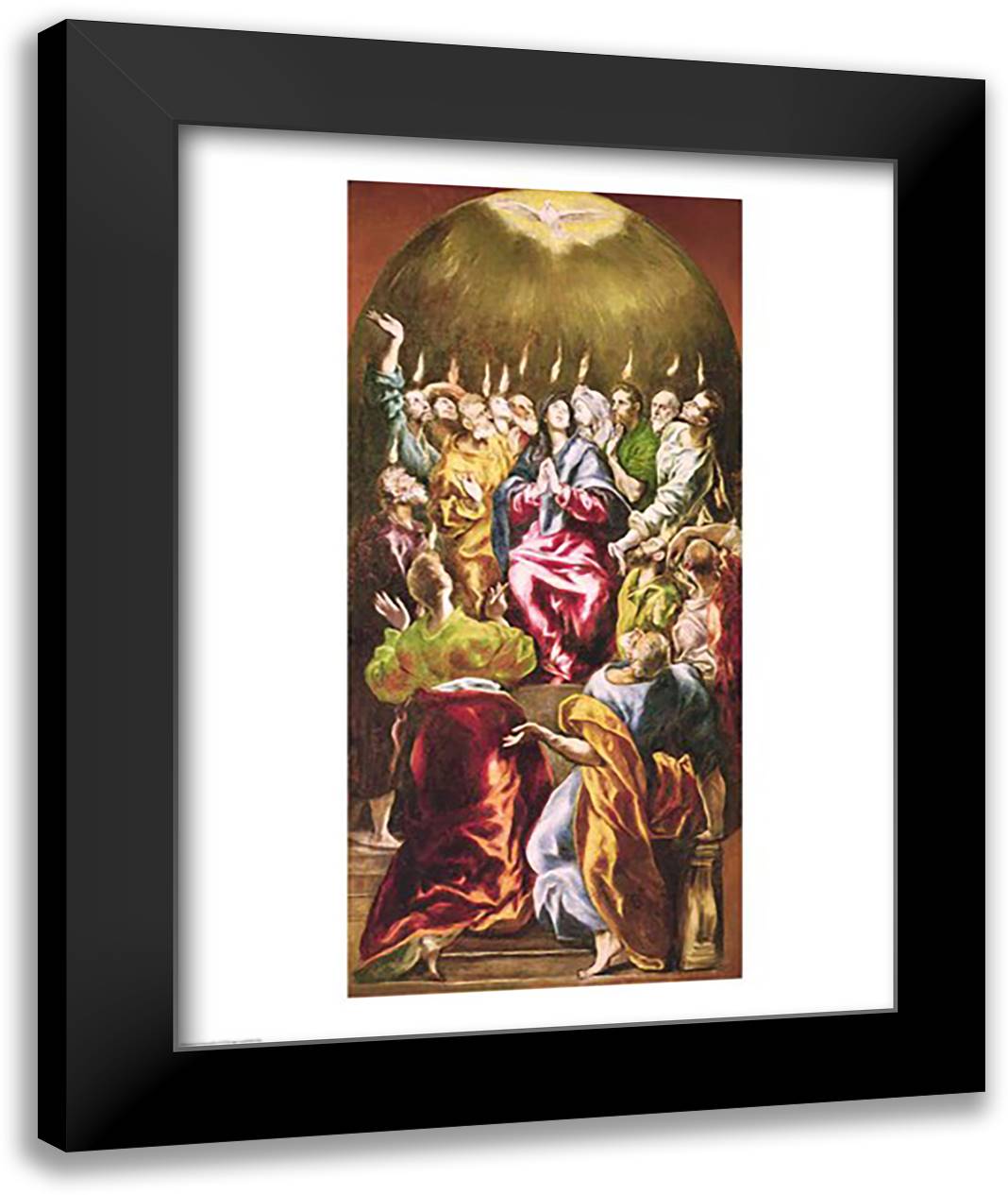 The Pentecost 22x28 Black Modern Wood Framed Art Print Poster by El Greco