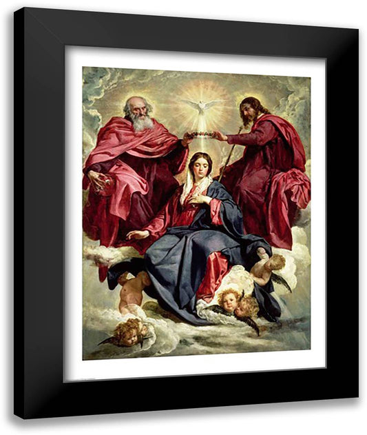 Coronation of the Virgin 22x28 Black Modern Wood Framed Art Print Poster by Velazquez, Diego
