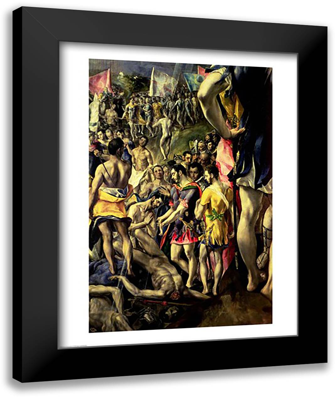 The Martyrdom of St. Maurice 22x28 Black Modern Wood Framed Art Print Poster by El Greco