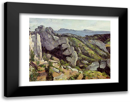 Rocks at L'Estaque 28x22 Black Modern Wood Framed Art Print Poster by Cezanne, Paul