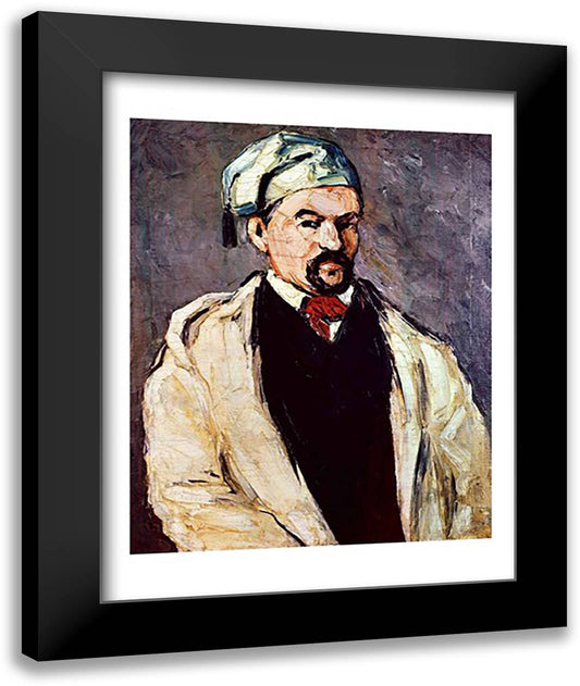 Portrait of a Man in a Blue Cap 22x28 Black Modern Wood Framed Art Print Poster by Cezanne, Paul