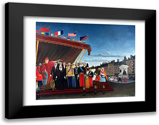 Representatives of the Forces greeting the Republic as a Sign of Peace, 1907 28x22 Black Modern Wood Framed Art Print Poster by Rousseau, Henri