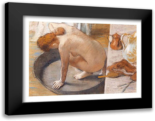 The Tub, 1886 28x22 Black Modern Wood Framed Art Print Poster by Degas, Edgar