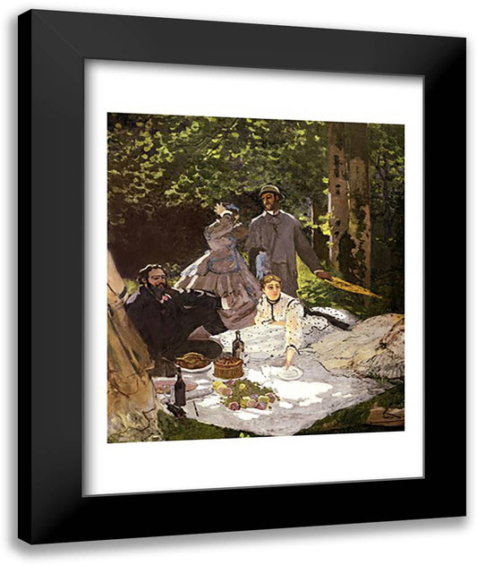 Dejeuner sur l'Herbe, Chailly, 1865 22x28 Black Modern Wood Framed Art Print Poster by Monet, Claude