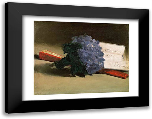 Bouquet of Violets, 1872 28x22 Black Modern Wood Framed Art Print Poster by Manet, Edouard