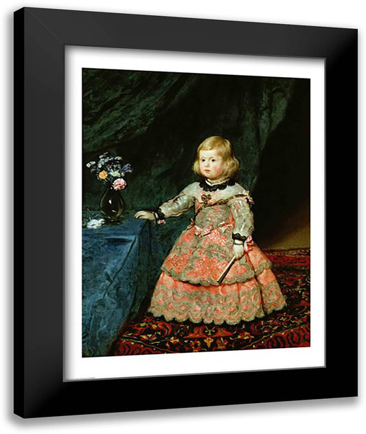 The Infanta Margarita Teresa of Spain in a Red Dress, 1653 22x28 Black Modern Wood Framed Art Print Poster by Velazquez, Diego