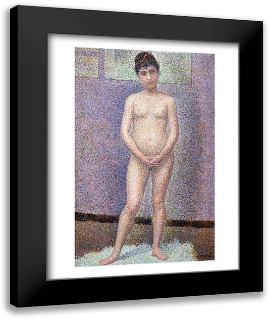 Model from the Front, 1886-7 22x28 Black Modern Wood Framed Art Print Poster by Seurat, Georges