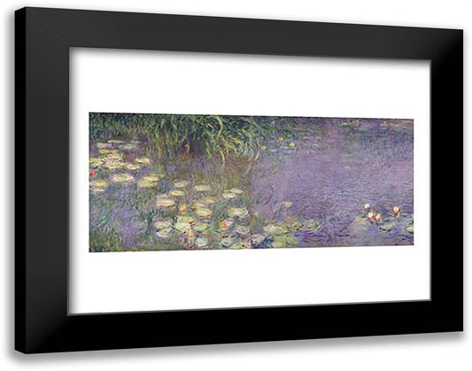 Waterlilies: Morning, 1914-18 (left section) 28x22 Black Modern Wood Framed Art Print Poster by Monet, Claude