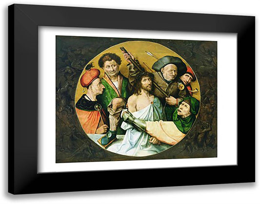 Christ Crowned with Thorns, 1510 28x22 Black Modern Wood Framed Art Print Poster by Bosch, Hieronymus