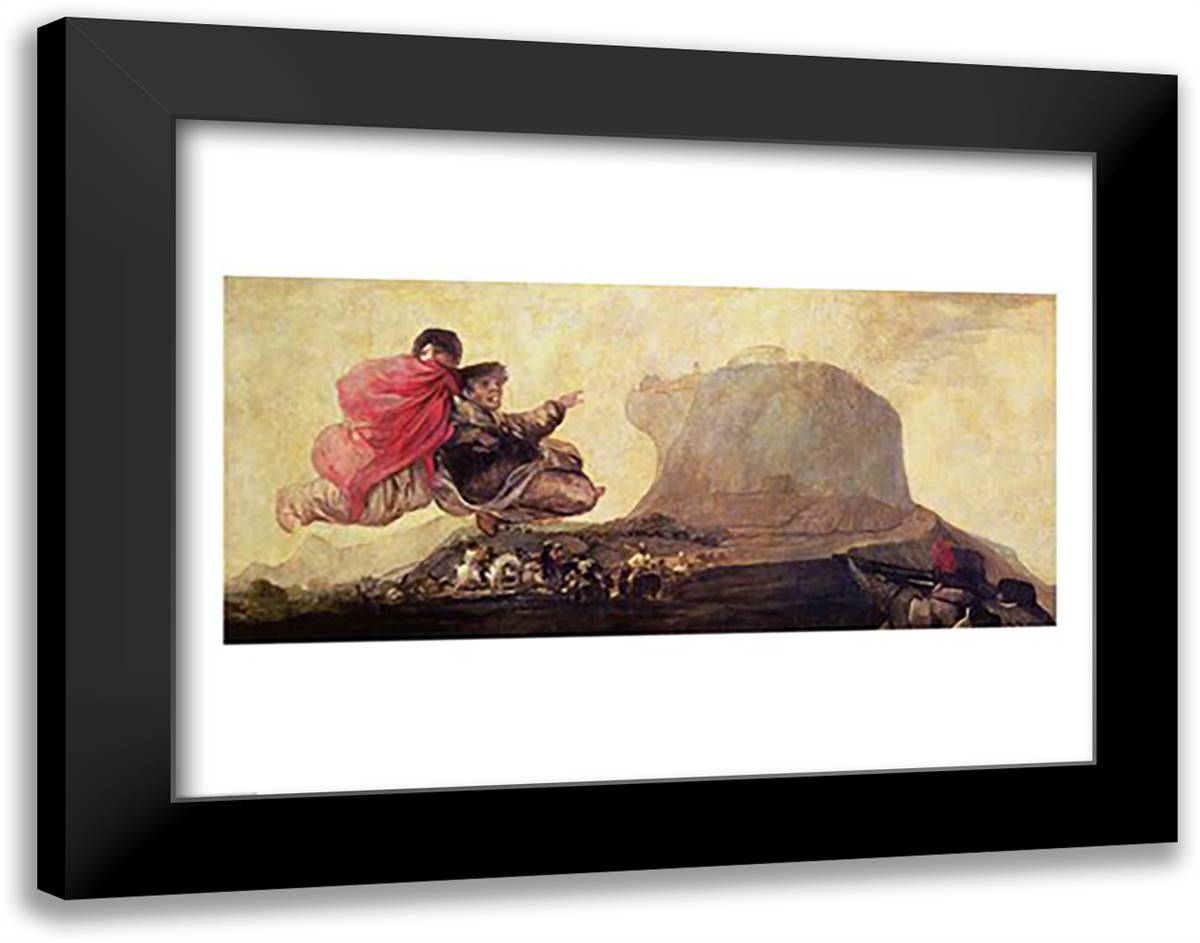 The Witches' Sabbath 28x22 Black Modern Wood Framed Art Print Poster by Goya, Francisco De