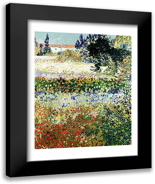 Garden in Bloom, Arles, 1888 22x28 Black Modern Wood Framed Art Print Poster by Van Gogh, Vincent