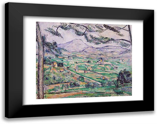 Montagne Sainte-Victoire 28x22 Black Modern Wood Framed Art Print Poster by Cezanne, Paul