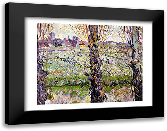 View of Arles, 1889 28x22 Black Modern Wood Framed Art Print Poster by Van Gogh, Vincent
