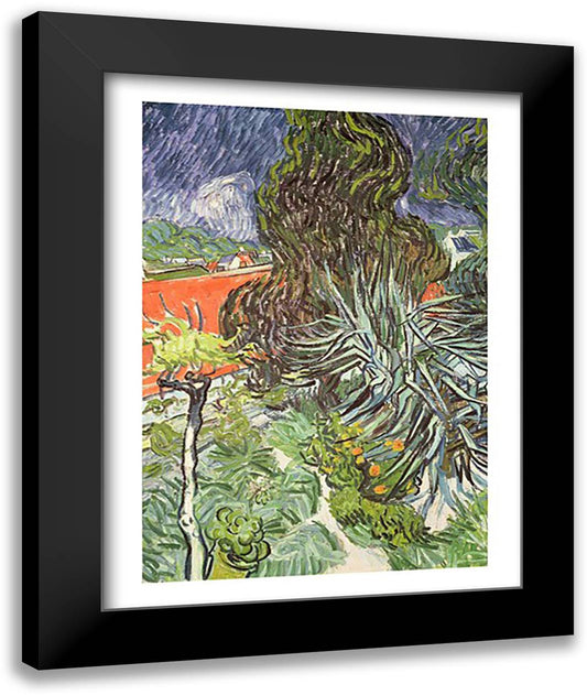 The Garden of Doctor Gachet at Auvers-sur-Oise, 1890 22x28 Black Modern Wood Framed Art Print Poster by Van Gogh, Vincent