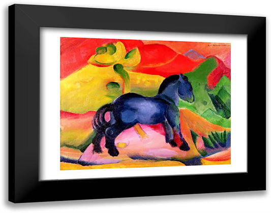 Little Blue Horse, 1912 28x22 Black Modern Wood Framed Art Print Poster by Marc, Franz