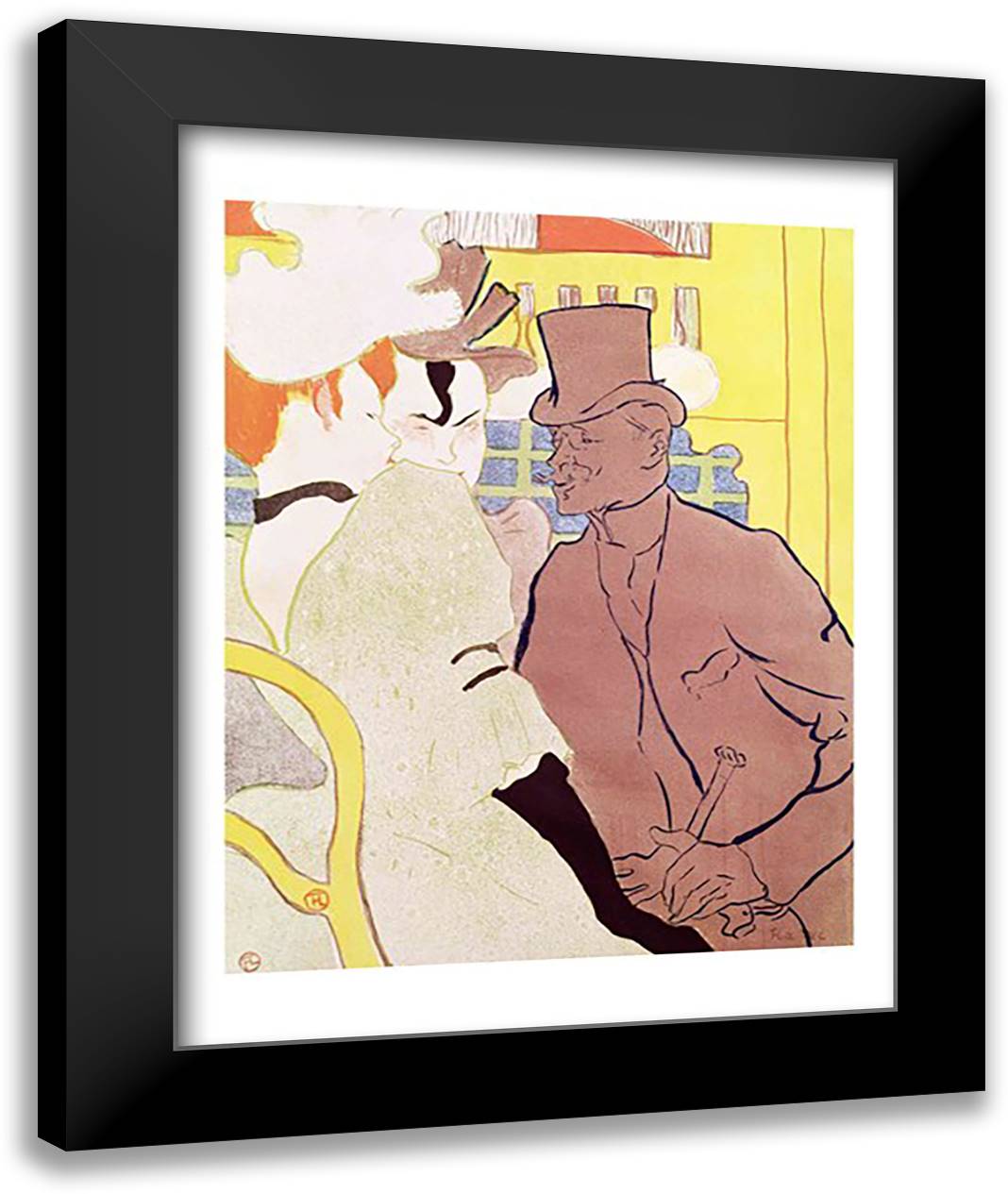 The Englishman at the Moulin Rouge, 1892 22x28 Black Modern Wood Framed Art Print Poster by Toulouse-Lautrec, Henri de