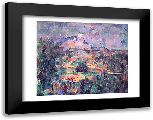 Montagne Sainte-Victoire from Lauves 28x22 Black Modern Wood Framed Art Print Poster by Cezanne, Paul