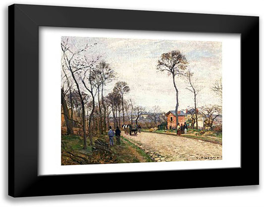 The Road from Louveciennes, 1870 28x22 Black Modern Wood Framed Art Print Poster by Pissarro, Camille