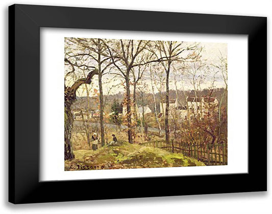 Winter Landscape at Louveciennes, c.1870 28x22 Black Modern Wood Framed Art Print Poster by Pissarro, Camille