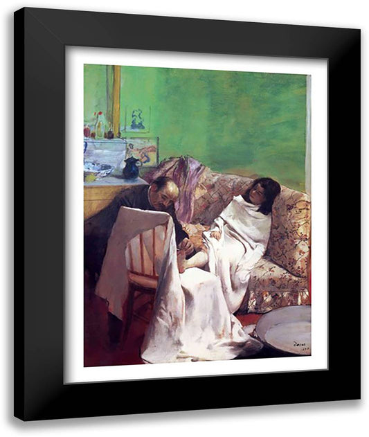 The Pedicure, 1873 22x28 Black Modern Wood Framed Art Print Poster by Degas, Edgar