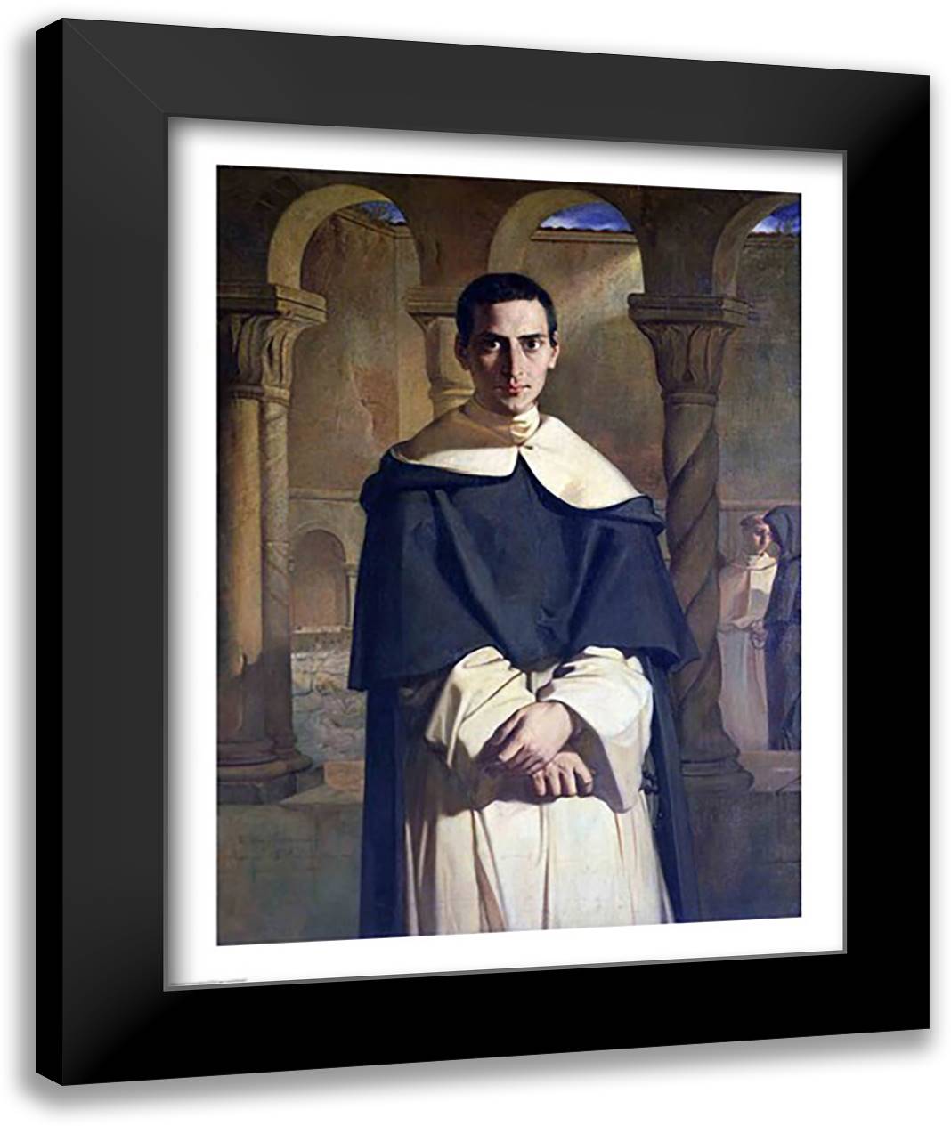 Portrait of Jean Baptiste Henri Lacordaire 22x28 Black Modern Wood Framed Art Print Poster by Chasseriau, Theodore