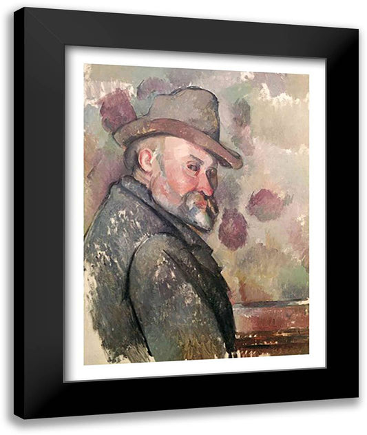 Self Portrait 22x28 Black Modern Wood Framed Art Print Poster by Cezanne, Paul