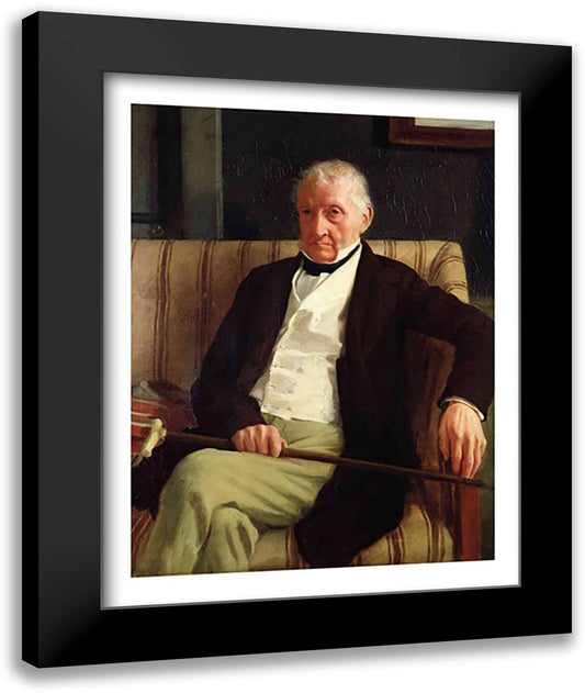 Portrait of Hilaire Degas 22x28 Black Modern Wood Framed Art Print Poster by Degas, Edgar