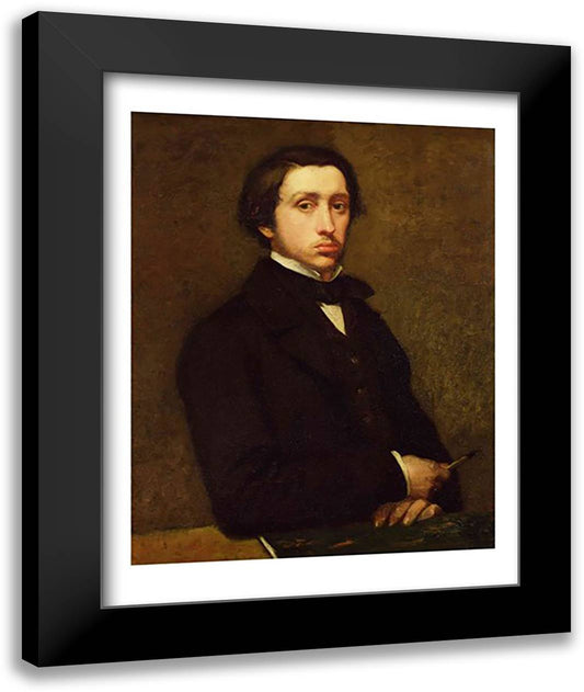 Self portrait, 1855 22x28 Black Modern Wood Framed Art Print Poster by Degas, Edgar