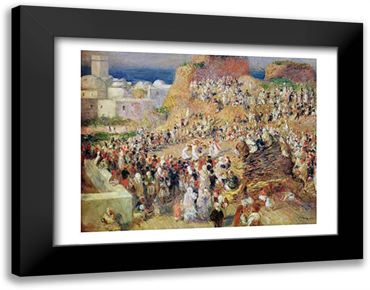 Arab Festival, 1881 28x22 Black Modern Wood Framed Art Print Poster by Renoir, Pierre-Auguste
