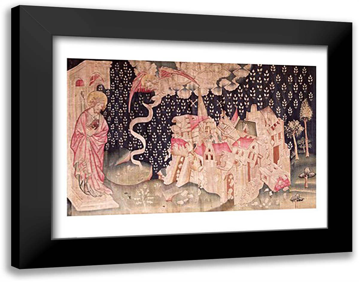 The second angel announces the fall of Babylon 28x22 Black Modern Wood Framed Art Print Poster by Bataille, Nicolas