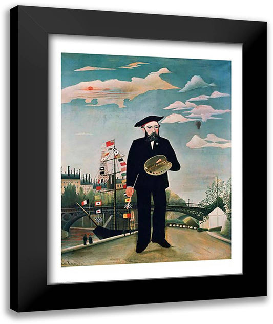 Self Portrait 22x28 Black Modern Wood Framed Art Print Poster by Rousseau, Henri