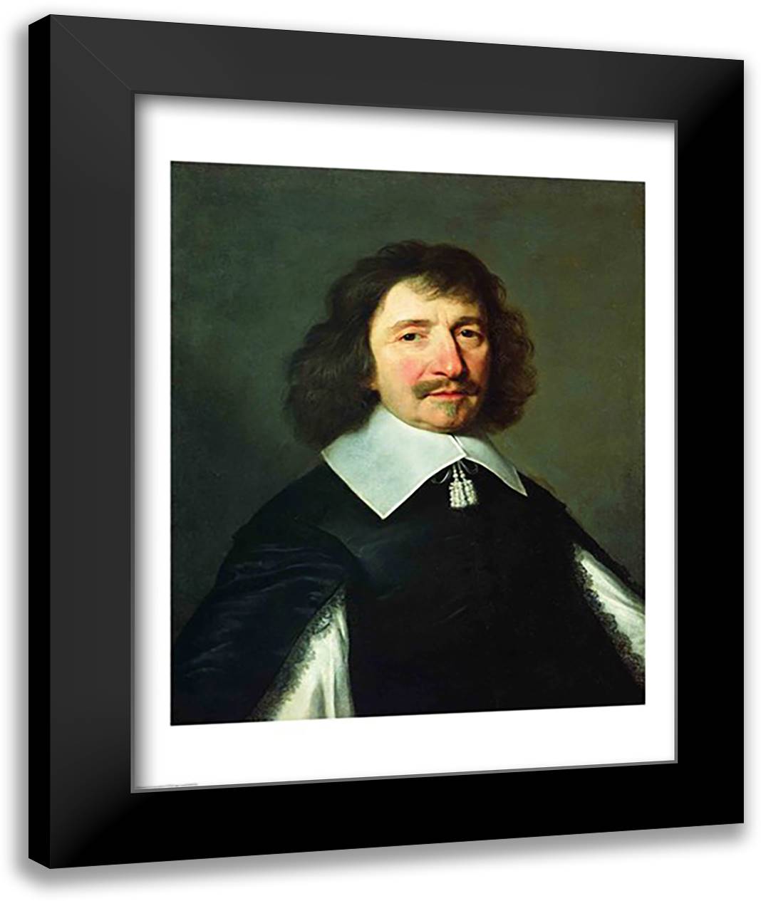 Portrait of Vincent Voiture 22x28 Black Modern Wood Framed Art Print Poster by Champaigne, Philippe De
